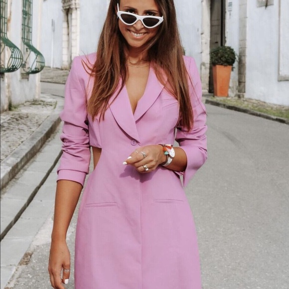 Zara Dresses Zara Womens Blazer Dress Side Cut Outs Lilac Small